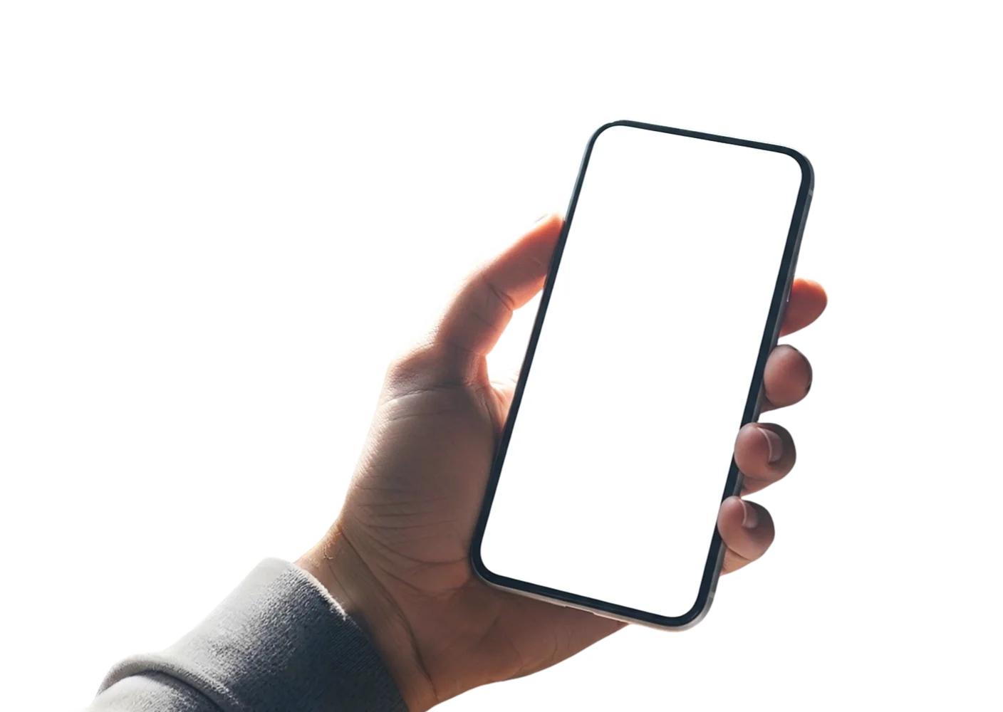 A hand holding a phone that shows the status of SMS Pay requests